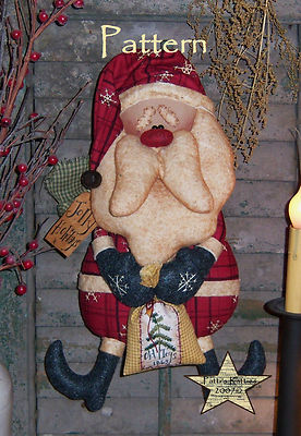 Primitive Patti's Ratties Jolly Holidays Santa Door Doll Paper Pattern #211