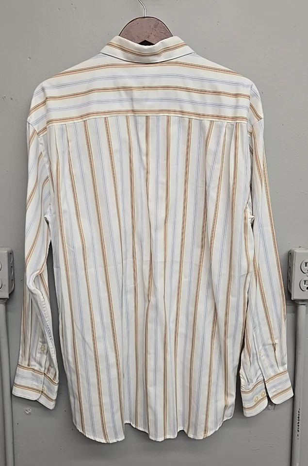 Camisa de golf Callaway para hombre grande blanca a rayas con botones vestido informal de algodón Foto 3 de 4