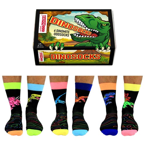 UNITED ODDSOCKS DINOSOCKS SIX DINOMITE ODD SOCKS FOR MEN SIZE 6 /11