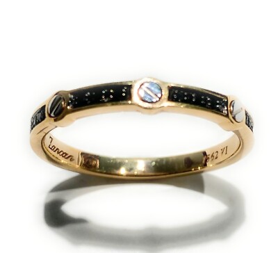 Anello Oro Bianco Veretta Diamanti Neri Oro Rosa Anello Uomo In