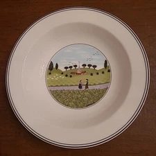 Villeroy & Boch Design Naif Rim Cereal Bowl  8" Boy & Girl #6  1748 NWT NEW