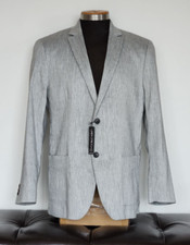 Linen Blend Jacket / L 42-44 / NWT, Gray Blazer, Sport Coat, Sale Orig 139