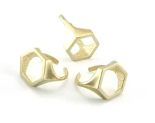 Signet Open Hexagonal Ring Adjustable Raw brass (18mm 8US inner size) 4198