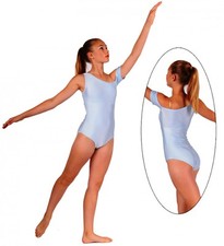 NWT Pumpers Shiny Baby Blue 1 Arm Leotard Adult S