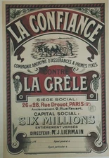 "LA TRUST contre LA HAIL" original canvas poster Litho 1928 44x63cm