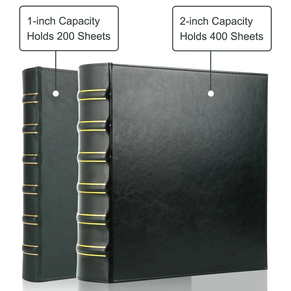 Vintage Hardback 3 Ring Binder 2 Inch, Professional Leather Binder 3 Ring, Th... - Image 4 of 4