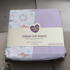 Parents Choice 2 Piece Baby Toddler Infant Crib Sheet Set Girl Purple NWT NEW