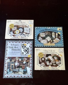 New Vintage 1983 Folk Art Stencil Sets