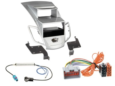 Einbauset DIN Autoradio für Ford Fiesta Display 08-10 silber