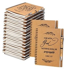 Pcs/ 10 Set Christian Gift Bulk A5 Spiral Notebook 5.5"x8.3" 20 Brown