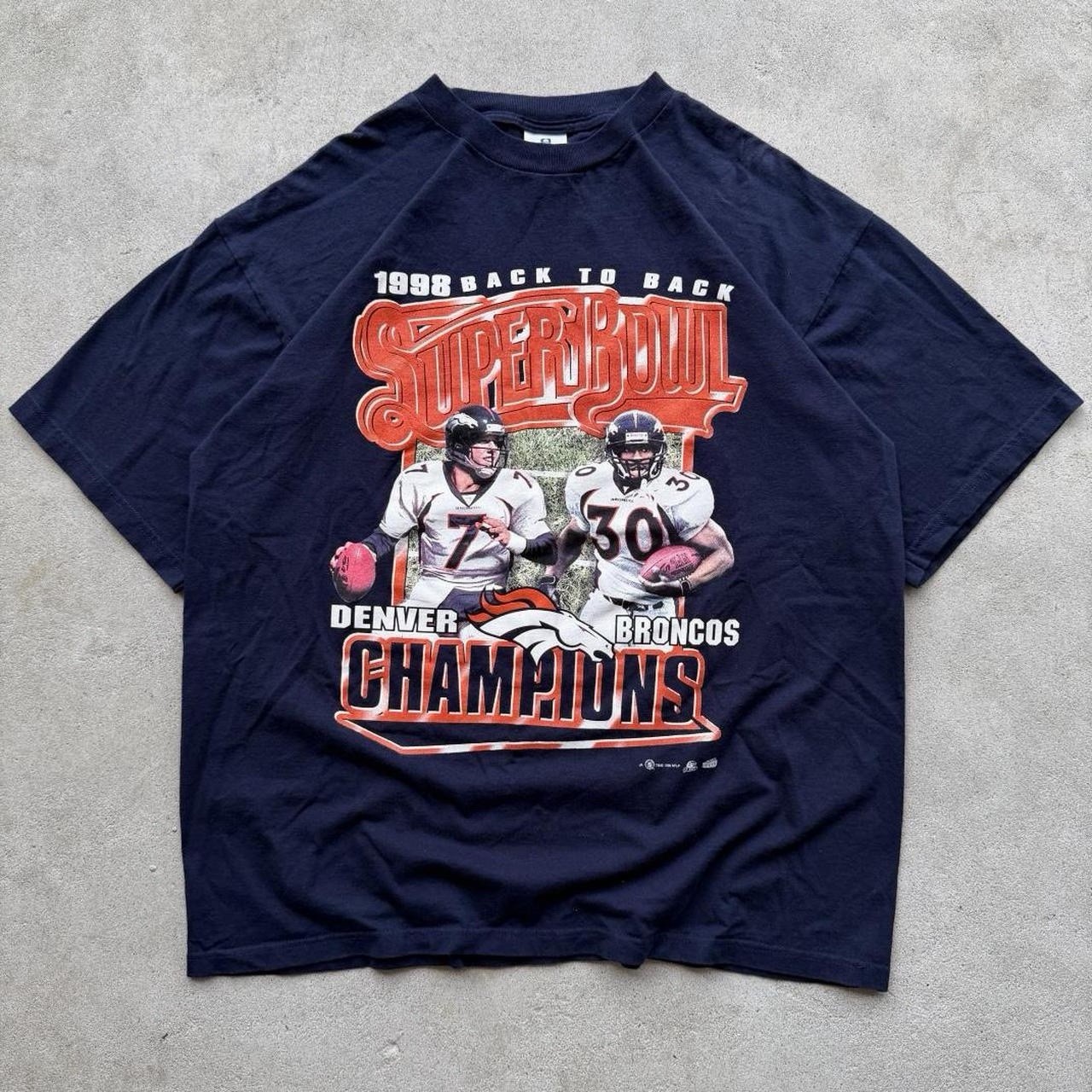 Vintage 1998/1999 Denver Broncos Back To Back Super Bowl Champions Tee