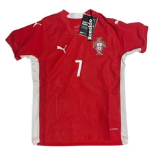 YOUTH Puma RONALDO, PORTUGAL NATIONAL TEAM Jersey, NEW/TAG, YOUTH SIZES, RED