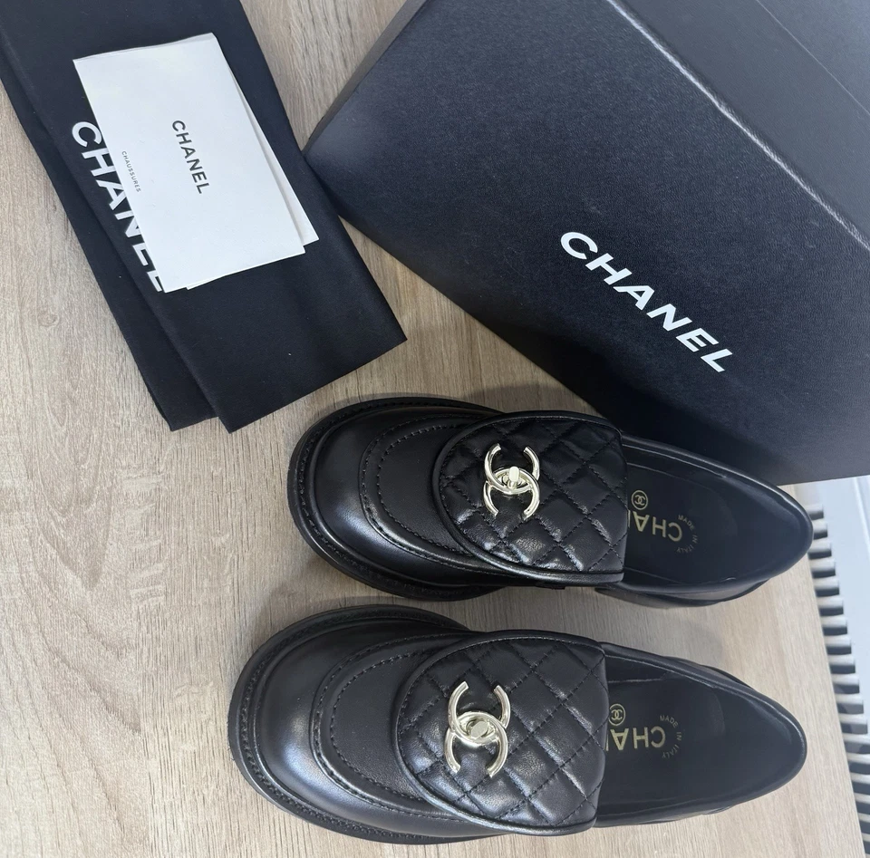 Женские CHANEL черный выстеганный клапан замок золото - черный - Изображение 4 из 4