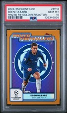 2024-25 FINEST UCC GOLD REFRACTOR #PF18 EDEN HAZARD 15/50 PSA 10