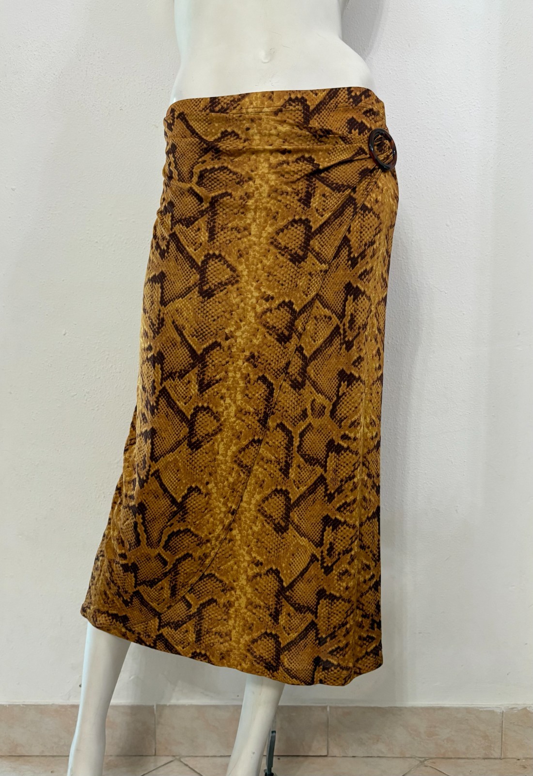 LUISA SPAGNOLI beige hazelnut python pattern skir… - image 3