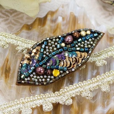 TOHO Bead Embroidery Starter Kit Leaf Brooch (Vino) H-BDT-1