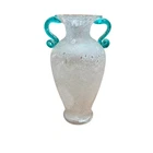 New Listingvintage Murano glass vase featuring the scavo "excavated" technique w/ aqua teal