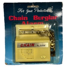 Vintage Chain Burglar Alarm Home Lock Dual Pr...