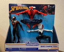 Marvel Spiderman Miles Morales Spider Gwen Swimways Dive Characters Pool -NIP