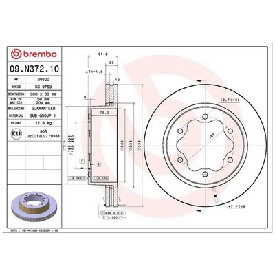 2x Brembo Scheibenbremse hinten 26057097 483099 LK412A315CB 2407574