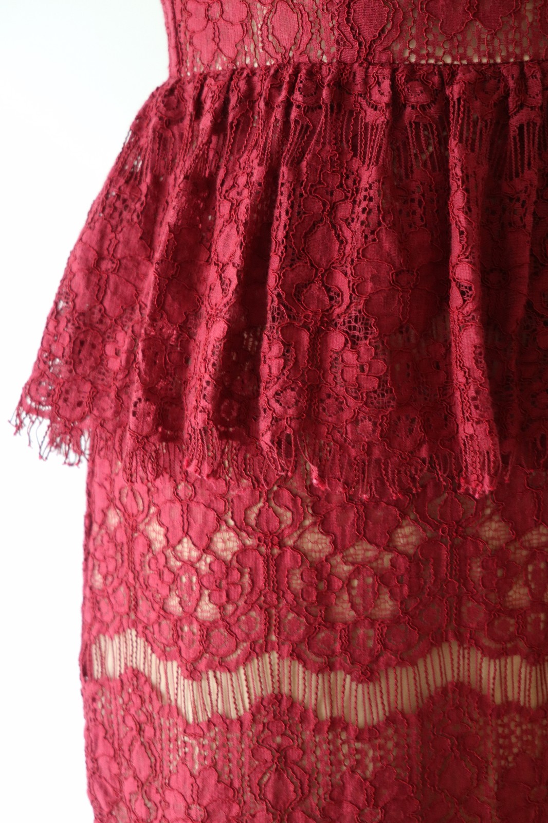 Anthropologie Maeve Burgundy Sheer Floral Lace Pe… - image 20