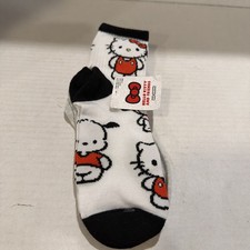 Women Hello Kitty Sanrio Mid Crew Socks Shoe Size 4-10 - 2 Pairs New