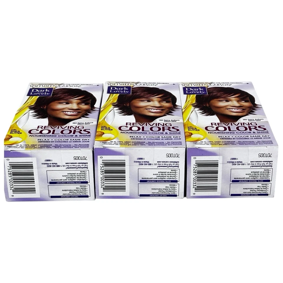 SoftSheen Carson Dark & Lovely  Reviving Colors #393 SPICY AUBURN Lot of 3 - Image 2 of 4