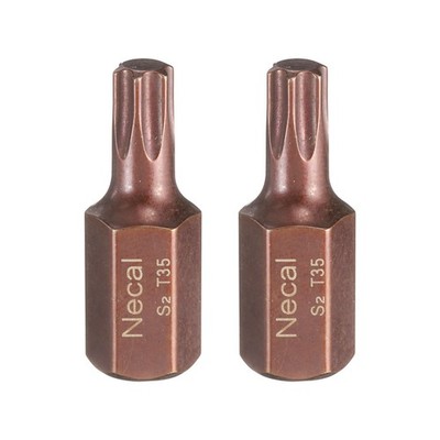 2x T35 Torx Bit 10mm Sechskant 30mm Länge Magnet Sicherheits-Tamper-Proof