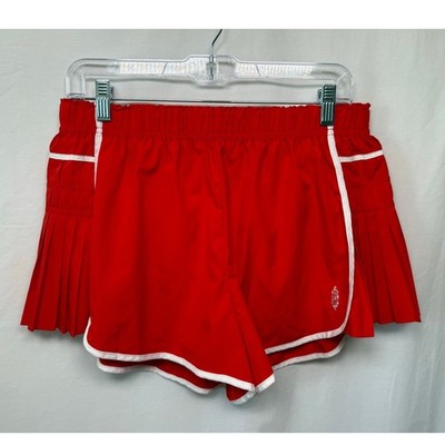 Free People FP Movement Easy Tiger Relaxed Fit Shorts, Red/White, Size Medium