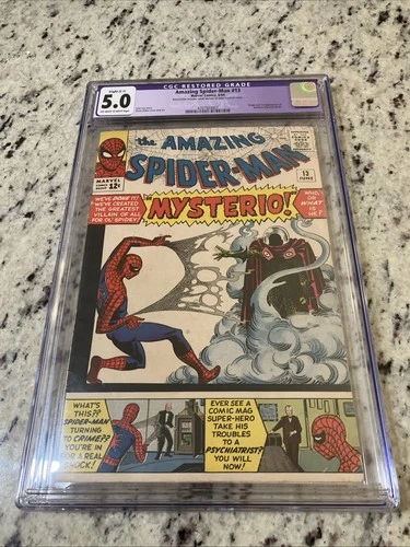 Amazing Spider-Man #13 CGC 5.0 1st Mysterio 1964 Marvel Comics Sinister Restored