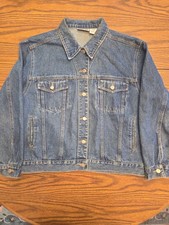 VTG Bill Blass Jeans Denim Jacket Blue Original Button Front Pockets Womens L