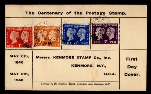 DR WHO 1940 GB FDC STAMP CENTENARY COMBO M74629