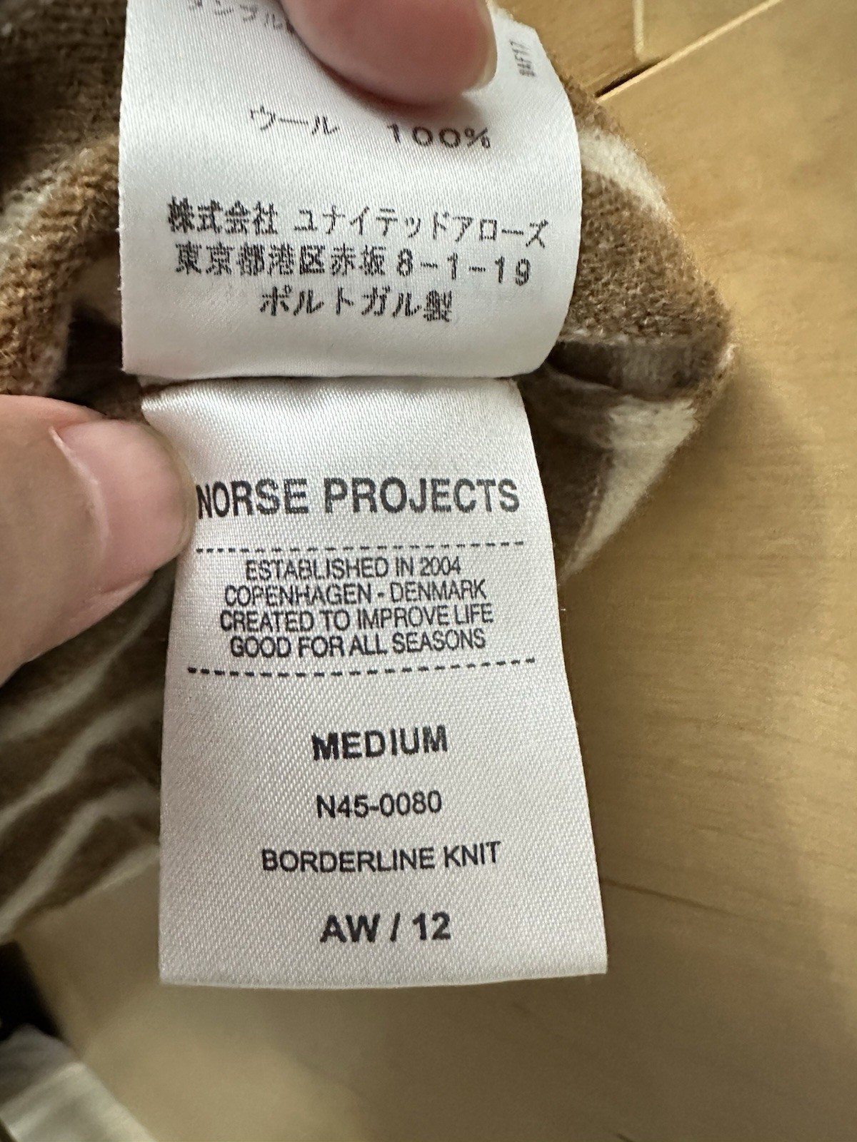 Norse Projects Sweater Men Medium Blue Striped Wool Pullover Lightweight Jumper image 6