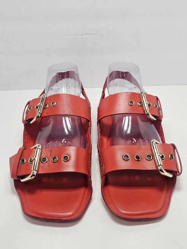 Sandalias Free People Blossom Hebilla Cuero Rojo Mujer Talla 10 Boho Informales Correas Foto 2 de 4