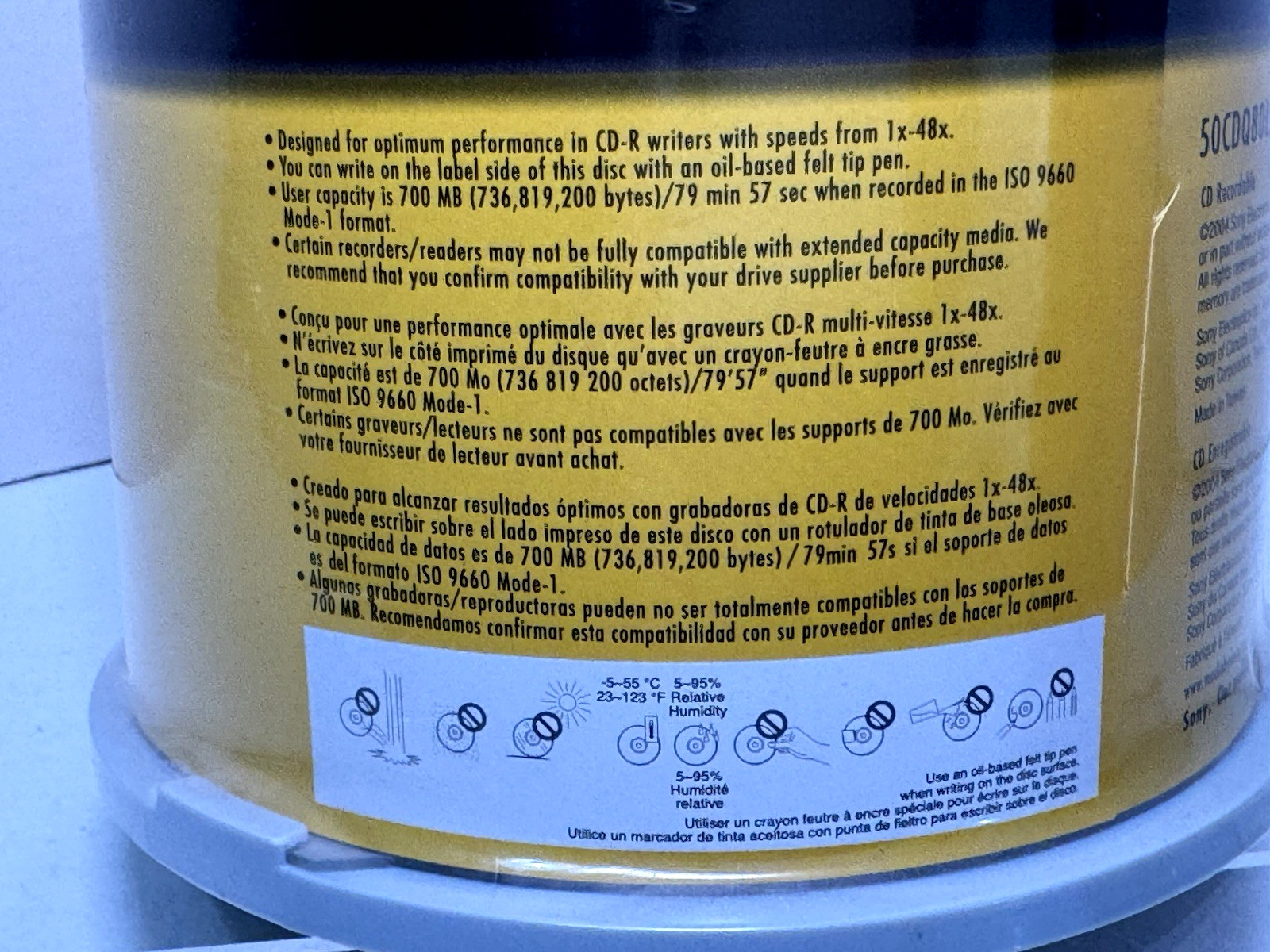 NEW Sony CD-R 50 Pack High Speed Recordable Disc 700 MB 1X-48X 80 Min