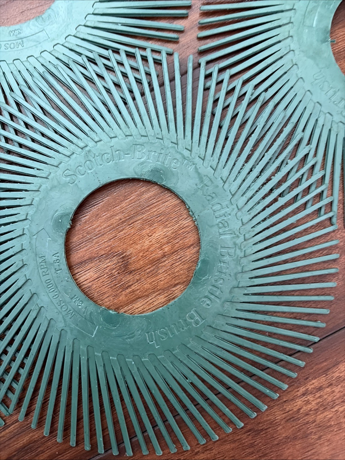 8 Scotch-Brite Radial Bristle Brush, Green, 6” Mos 6000 RPM T-6A ￼ Free Shipping