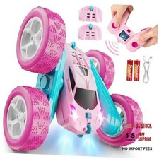RC Cars, Pink Remote Control Car for Girls, 2.4 GHZ Double Sided RC Stunt Car