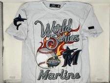 Miami Marlins 2003 World Series 100th Anniversary Raised 3D Textured Shirt MLB