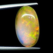 7.69 Cts Natural Ethiopian Opal 19.5x11.5mm Oval Flashy Loose Cabochon Gemstone