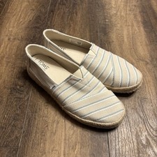 TOMS Alpargata Rope 2.0 Espadrilles OrthoLite STRIPES FOG Woven Canvas