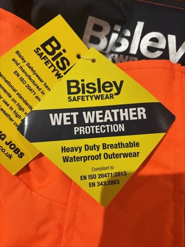 Bisley 5‑in‑1 Taped Rain Jacket – Hi‑Vis Orange/Navy – Size 4XL – New image 4
