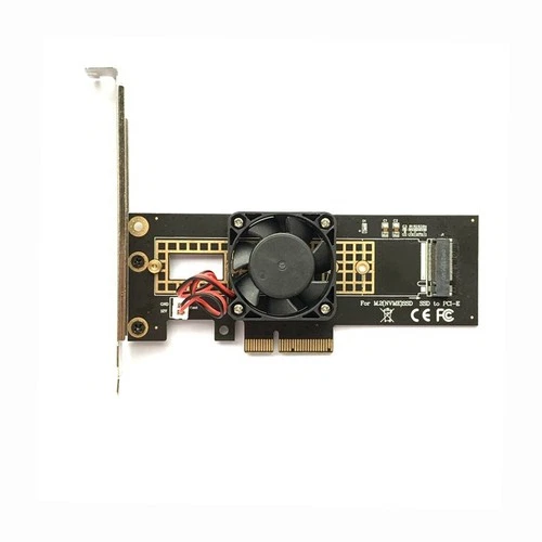 Ngff M.2 Nvme Ssd To Pcie X4+Fan Adapter Lane Host Adapter Converter Card