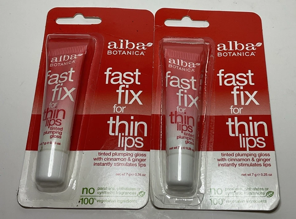 2 Alba Botanica Fast Fix para labios finos tintados rellenos brillo .25 OZ/7 g Foto 3 de 4