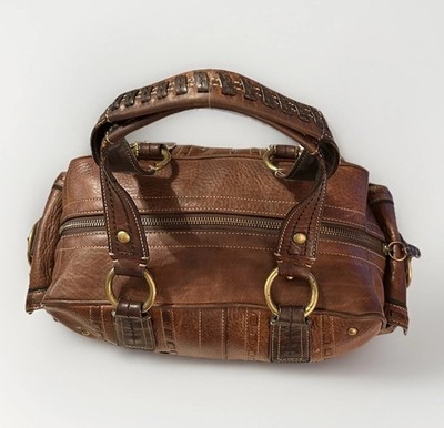 Coach Satchel Soho Mia, Laced, Brown Distressed Leather, Brass