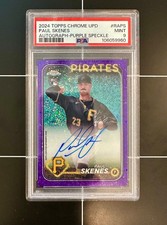 2024 Topps Chrome Update Paul Skenes RC #RAPS Purple Speckle Auto /299 PSA 9