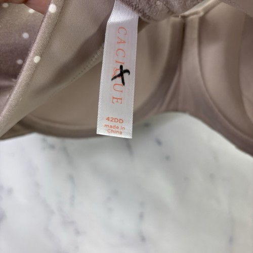 Sujetador Balconette Cacique 42DD Beige Lunares Cobertura Completa Ligeramente Forrado para Mujer - Imagen 14 de 15