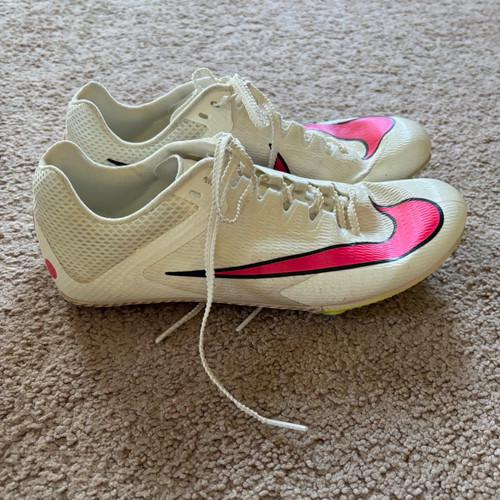 Nike Rival Sprint Track Spikes White/Pink Running Shoes 12 oz w/ Bag DC8753-101