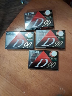 Lot of 4 Sealed TDK Cassette Tapes D90 High Output New Blank Sealed Audio Tapes