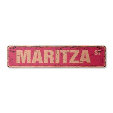 MARITZA Vintage Street Sign Childrens Name Room| Indoor/Outdoor