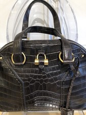 Yves Saint Laurent Brown Crocodile Muse Bag Shoulder Tote Satchel Large